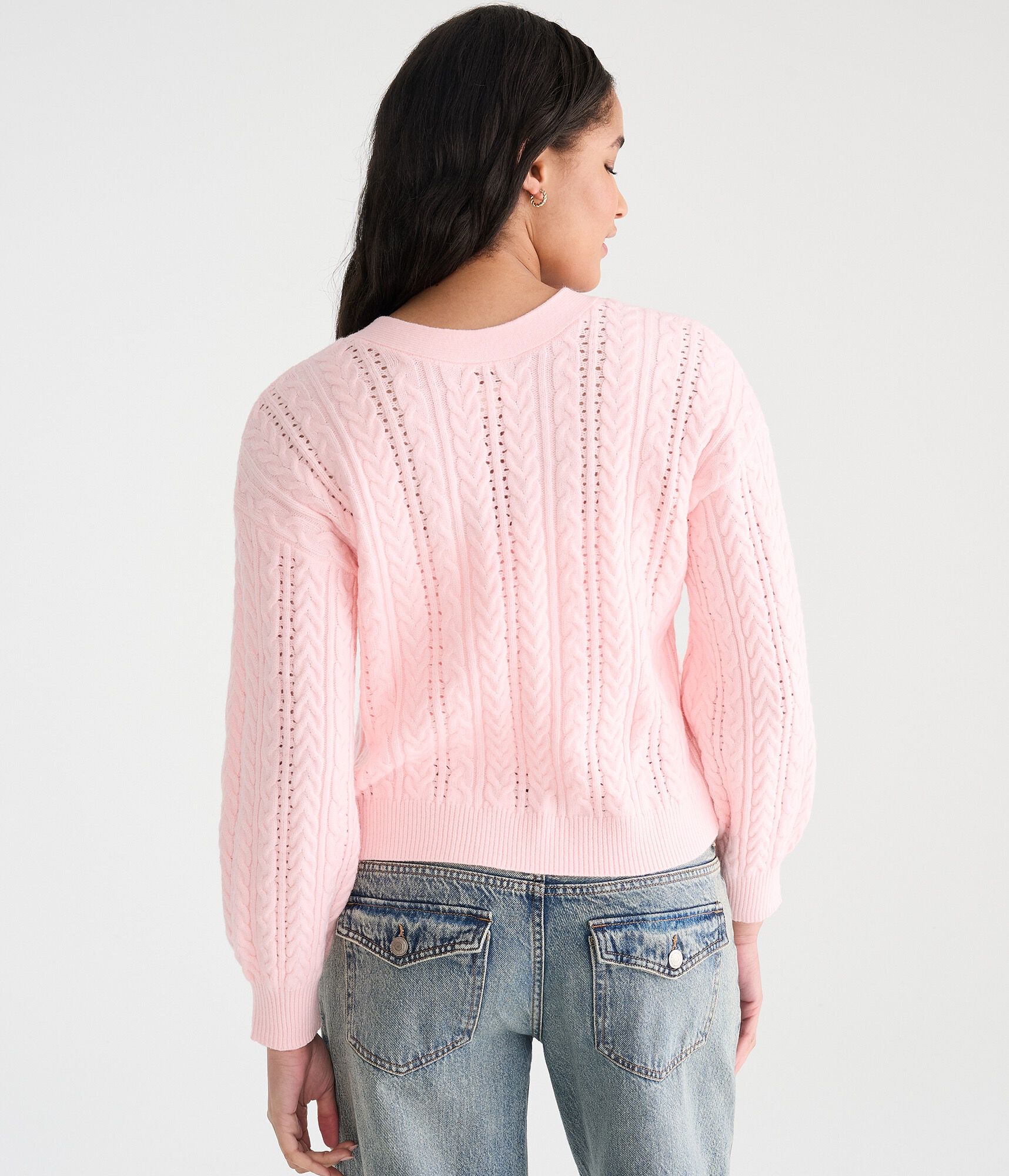 Cable Reversible Tie Cardigan