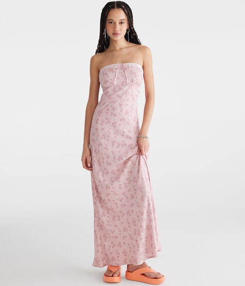 Floral Strapless Slip Midi Dress Floral Strapless Slip Midi Dress