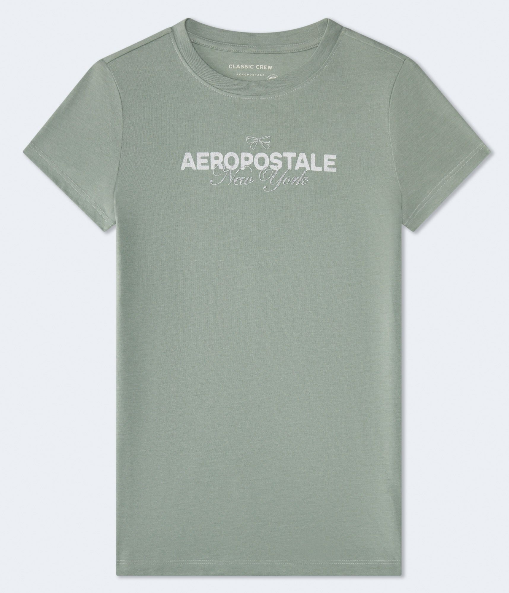Aeropostale Bow Glitter Graphic Tee