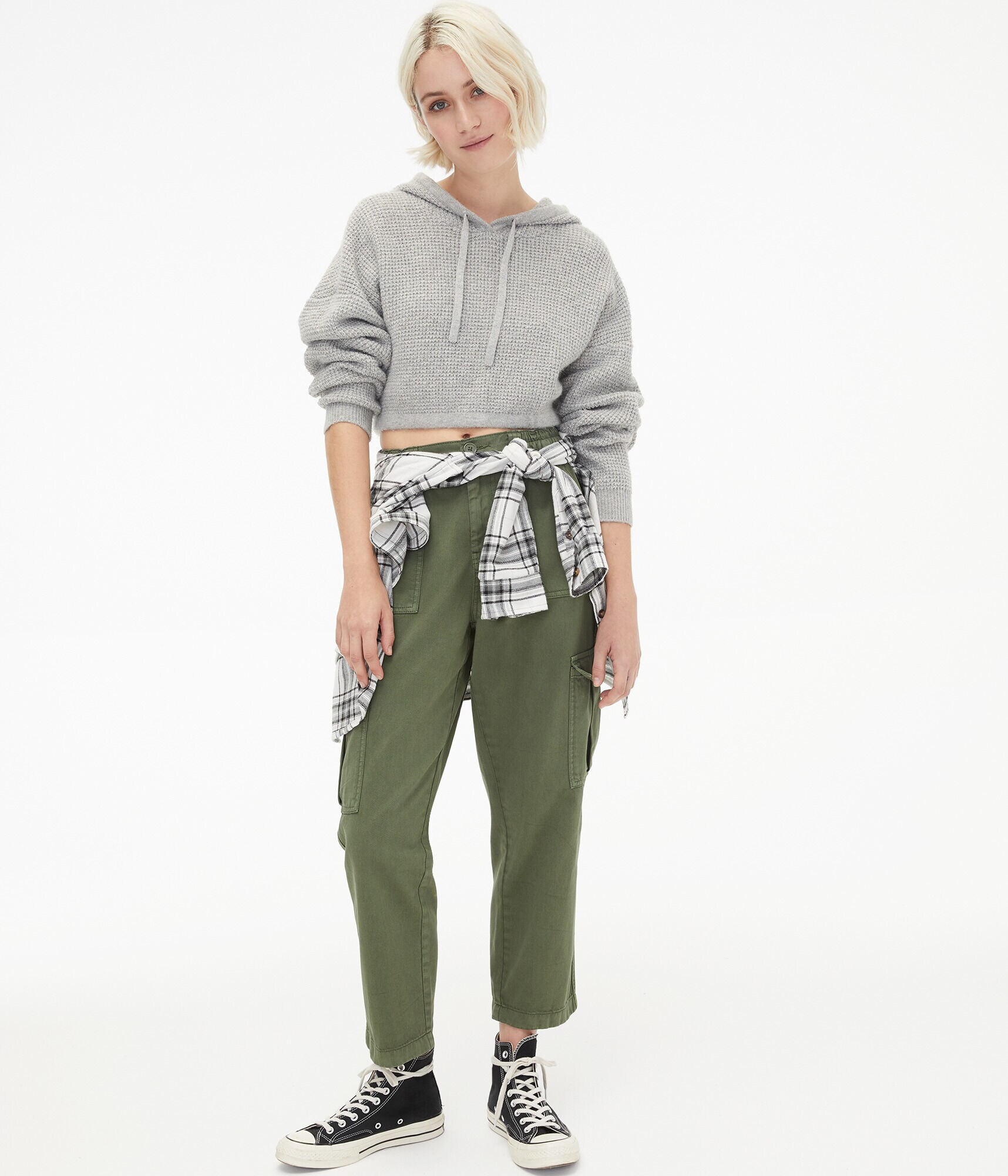 High-Rise Straight Cargo Pants