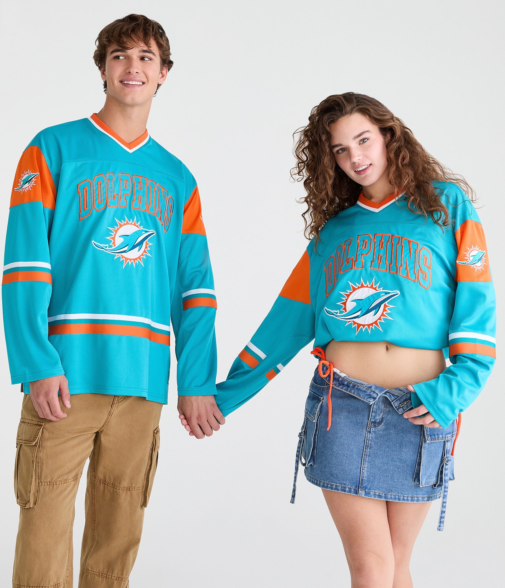 Long Sleeve Miami Dolphins V-Neck Top