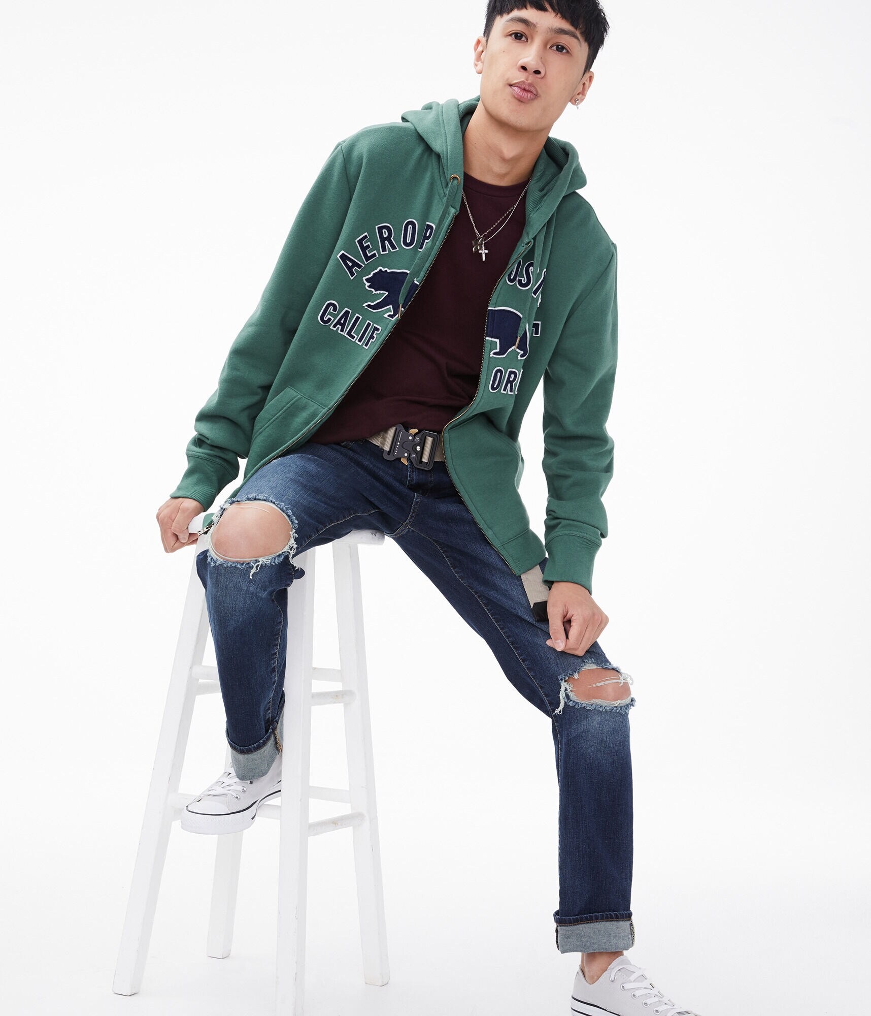 Aeropostale Bear Full-Zip Hoodie