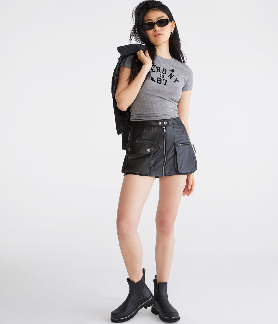 Aero NY Butterfly Flocked Graphic Tee