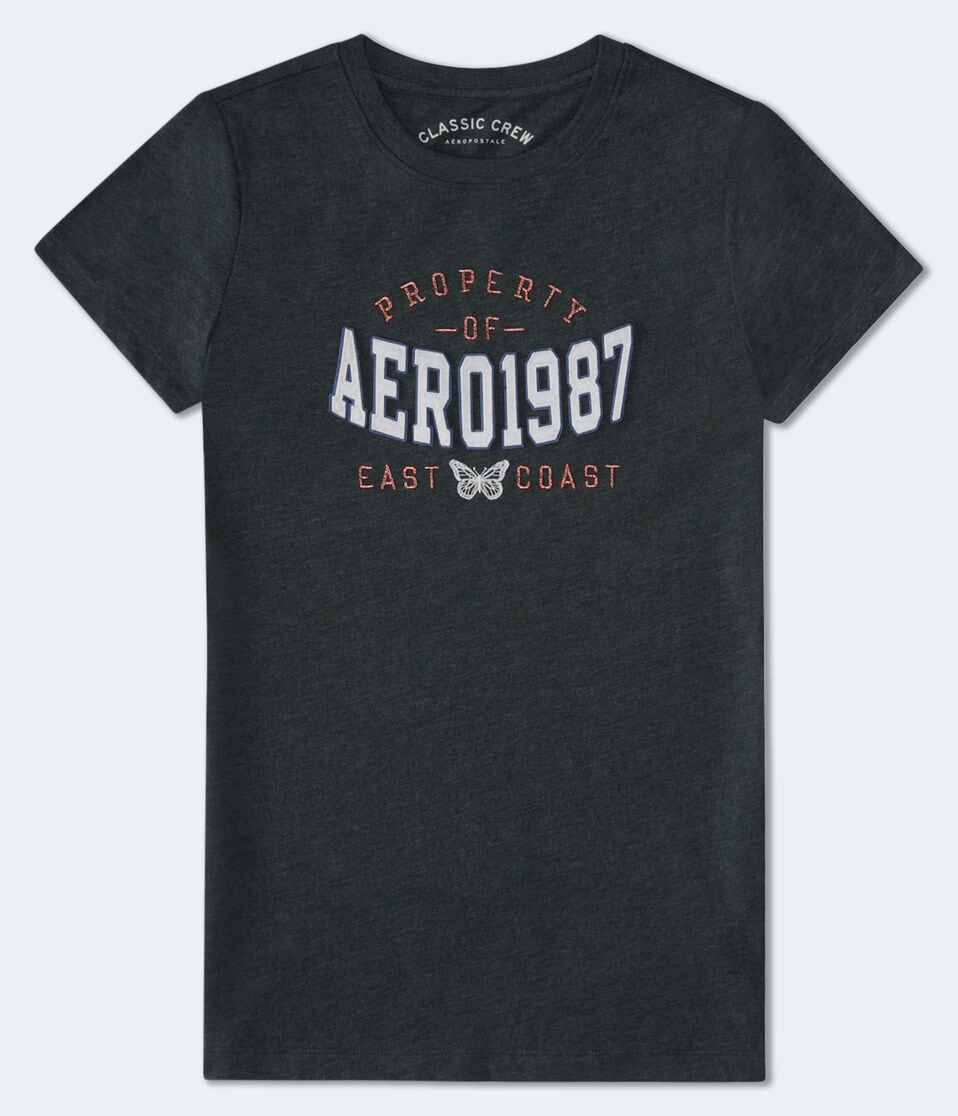 Aero1987 Butterfly Appliqué Graphic Tee