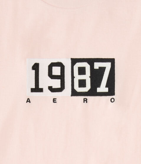 Aero 1987 Split Box Logo Appliqué Graphic Tee Aero 1987 Split Box Logo Appliqué Graphic Tee