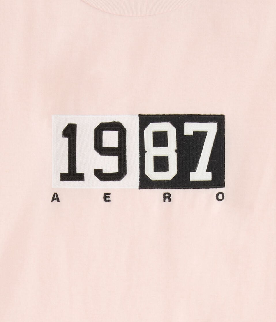 Aero 1987 Split Box Logo Appliqué Graphic Tee