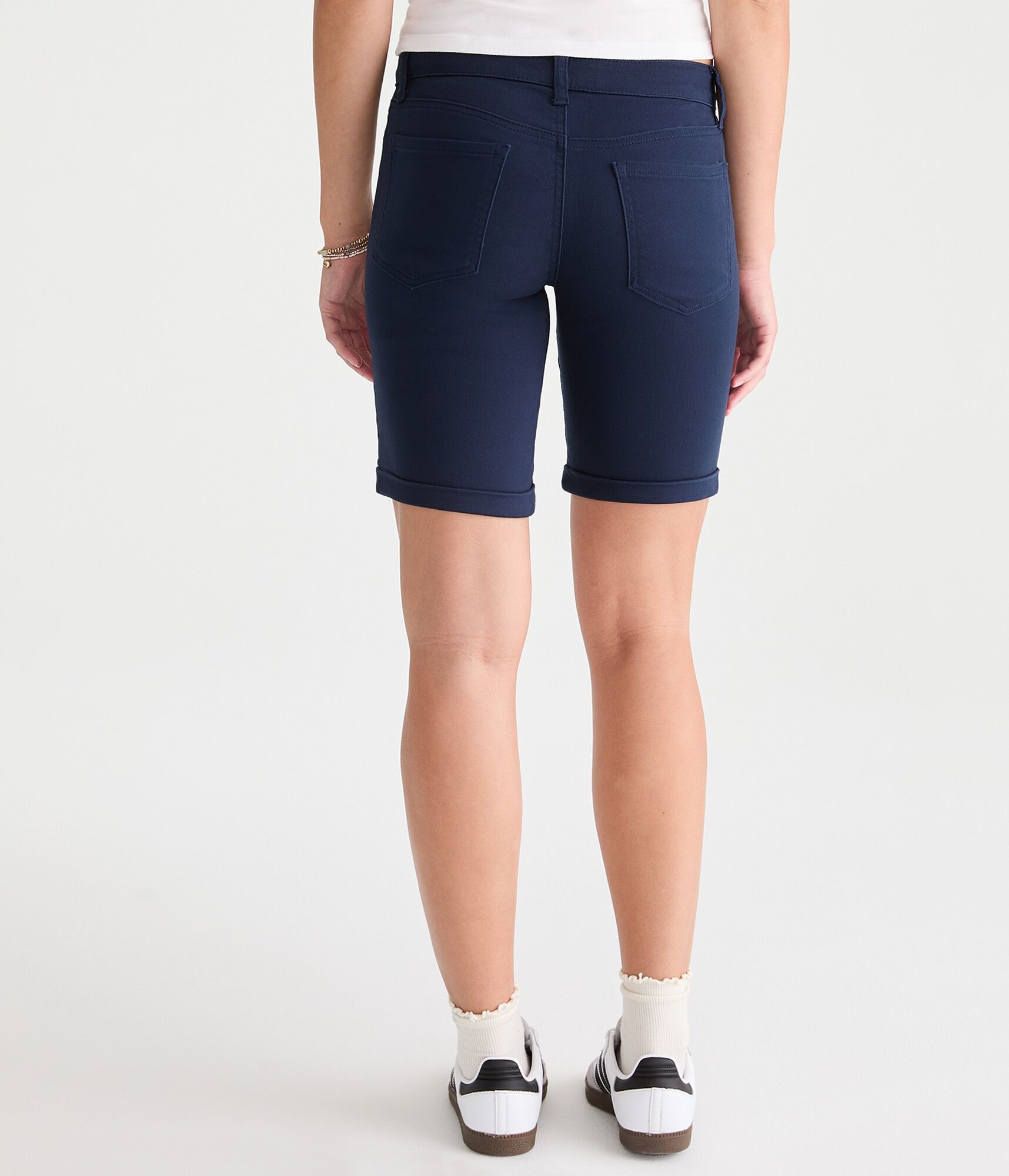 Mid-Rise Uniform Bermuda Shorts