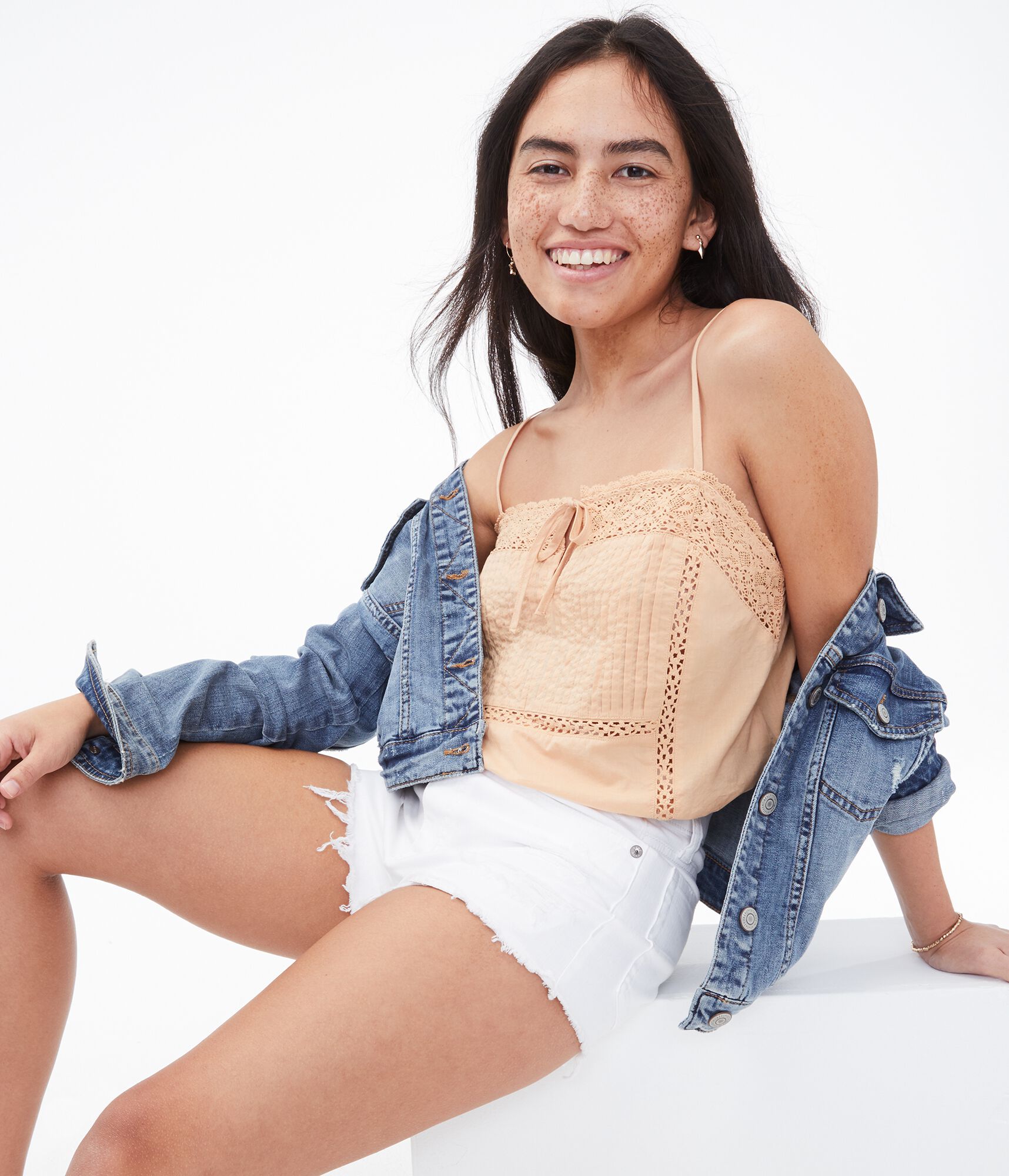 Lace Inset Cropped Cami