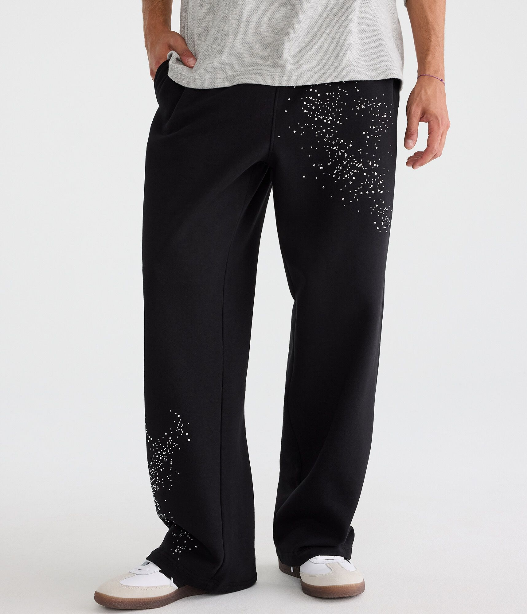 Cloud Soft Rhinestone Baggy Sweatpants