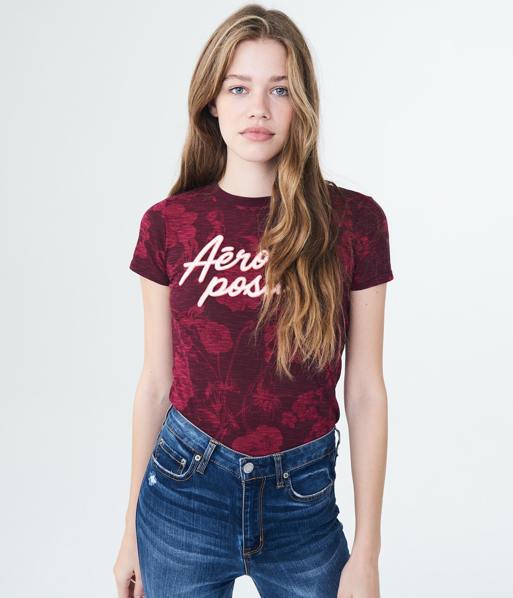 Aeropostale NY Floral Graphic Tee