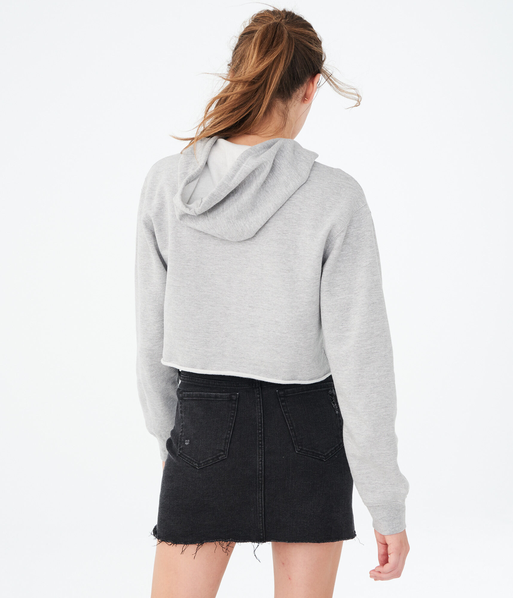 NASA Cropped Pullover Hoodie