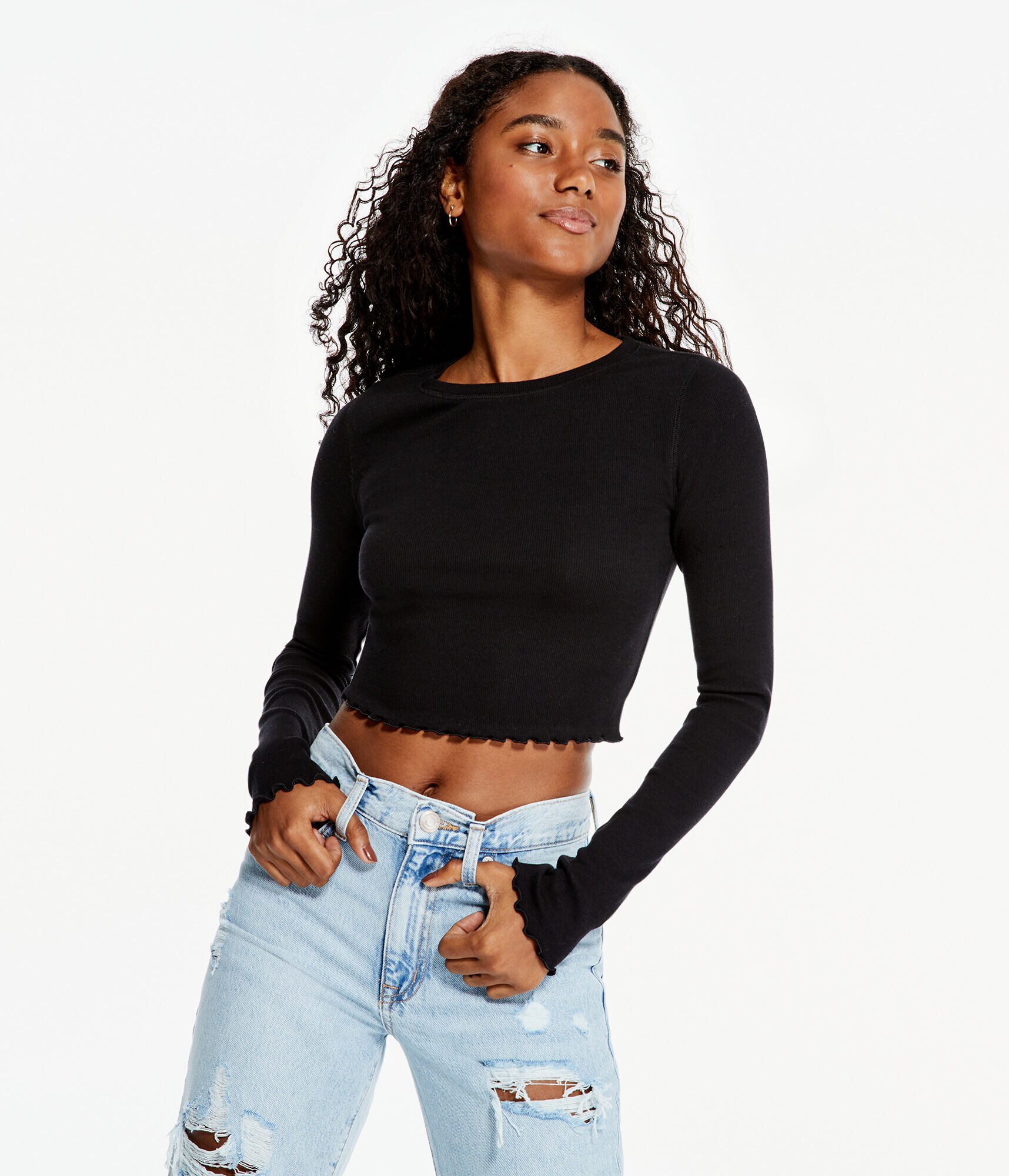 Long Sleeve Pop Punk Cropped Baby Tee