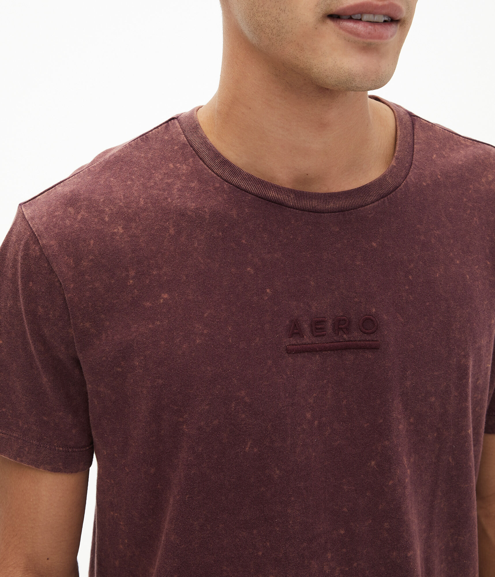 Tonal Logo Marble Wash Curved Hem Graphic Tee