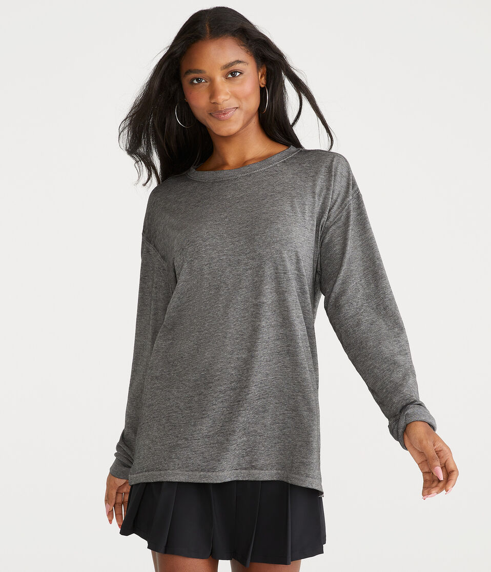 Long Sleeve Washed Loose Fit Crew Tee