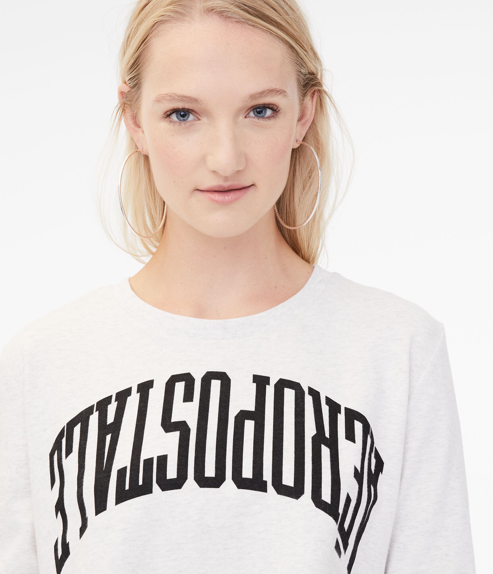 Long Sleeve Upside-Down Logo Tomboy Crew Tee
