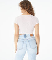 Button-Front Crop Top