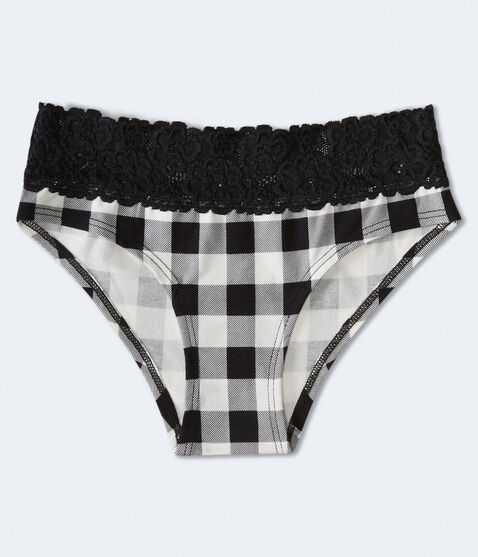 Buffalo Plaid Lace-Trim Hipster Buffalo Plaid Lace-Trim Hipster