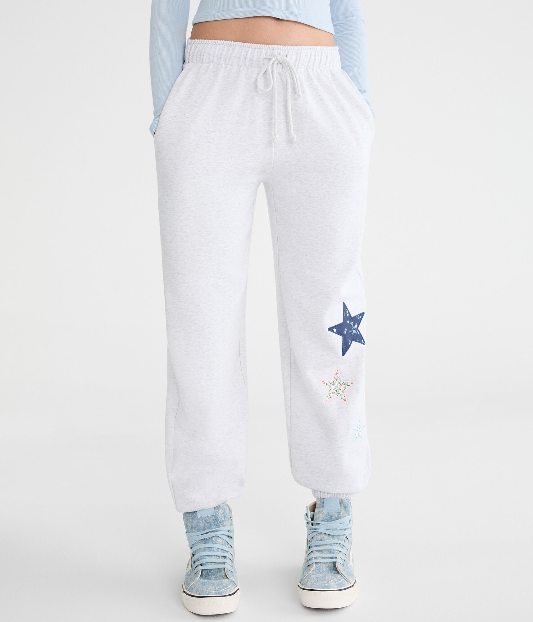 Cloud Soft Patchwork Slouchy High-Waisted Jogger Sweatpants
