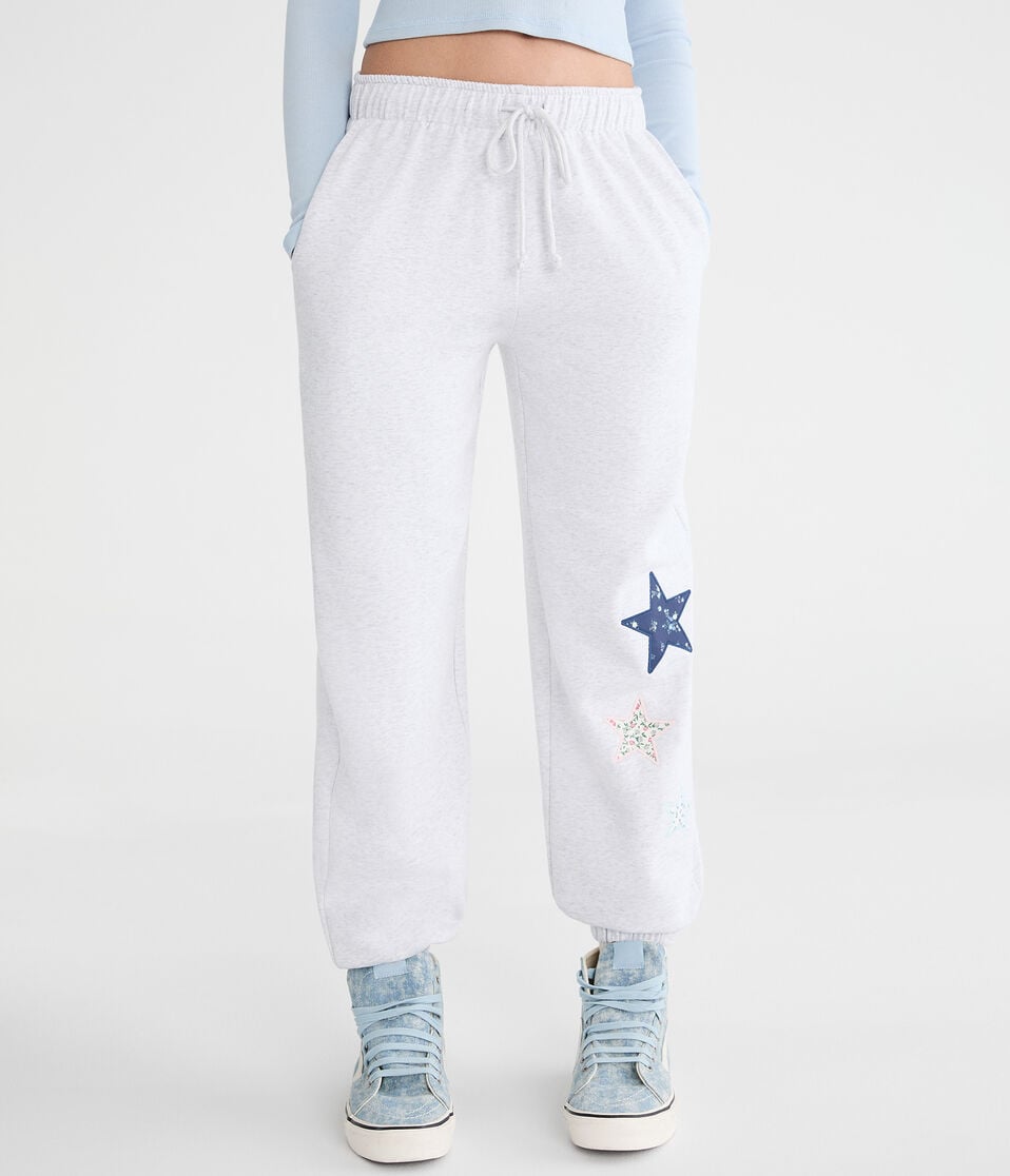 Cloud Soft Patchwork Slouchy High-Rise Jogger Sweatpants