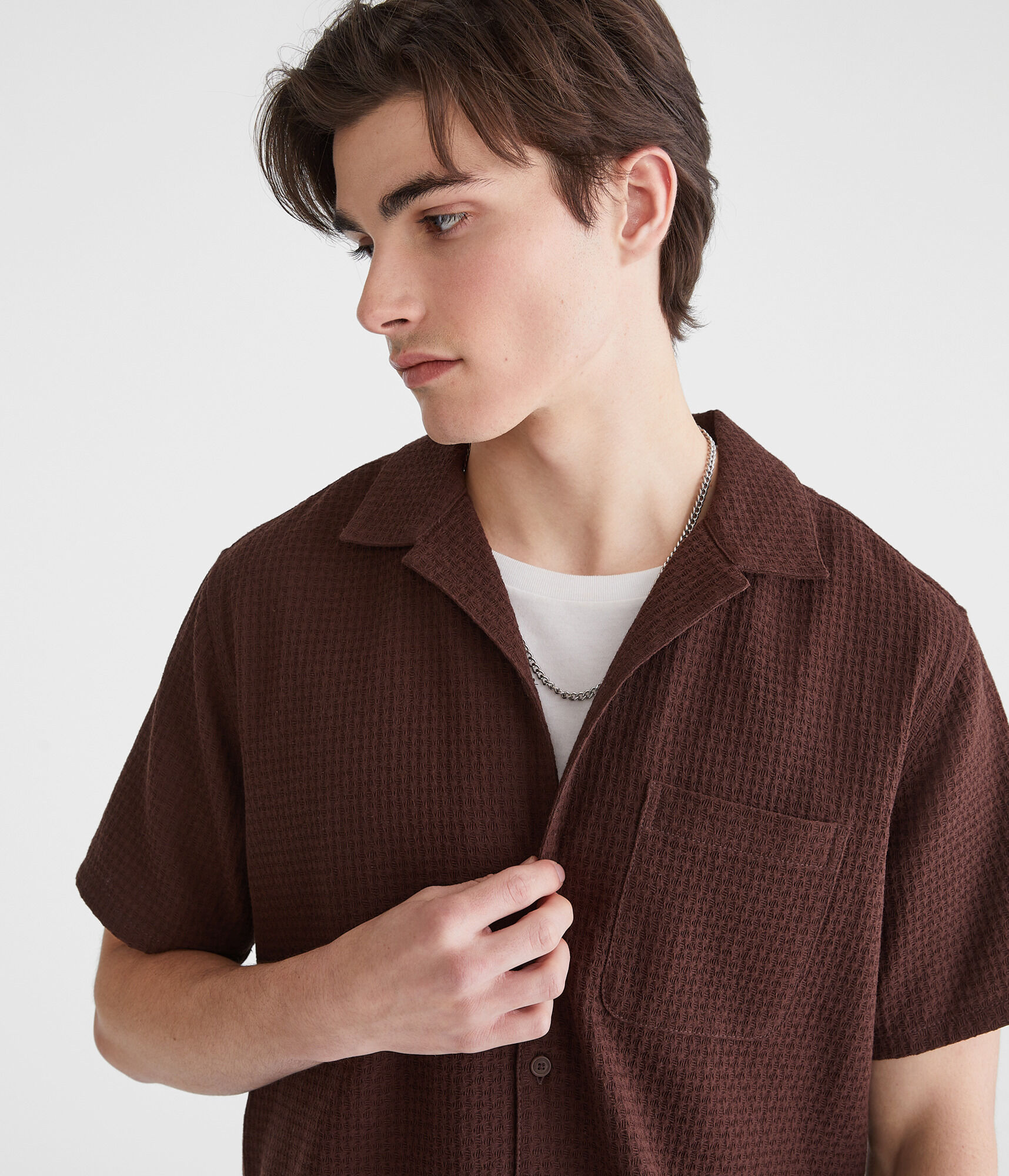 Short Sleeve Textured Shirt