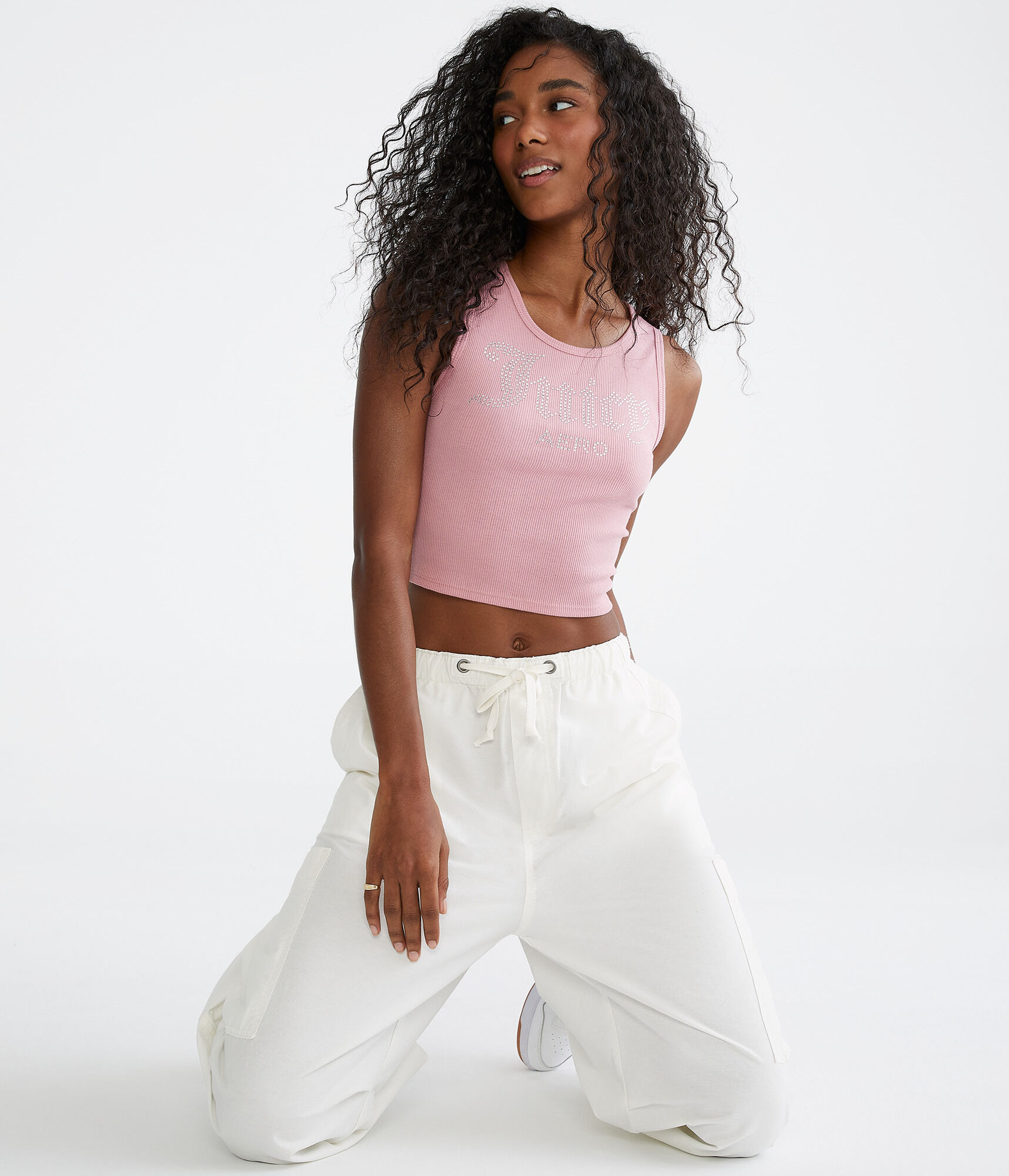 Juicy Couture X AERO Bling Cropped U-Neck Tank
