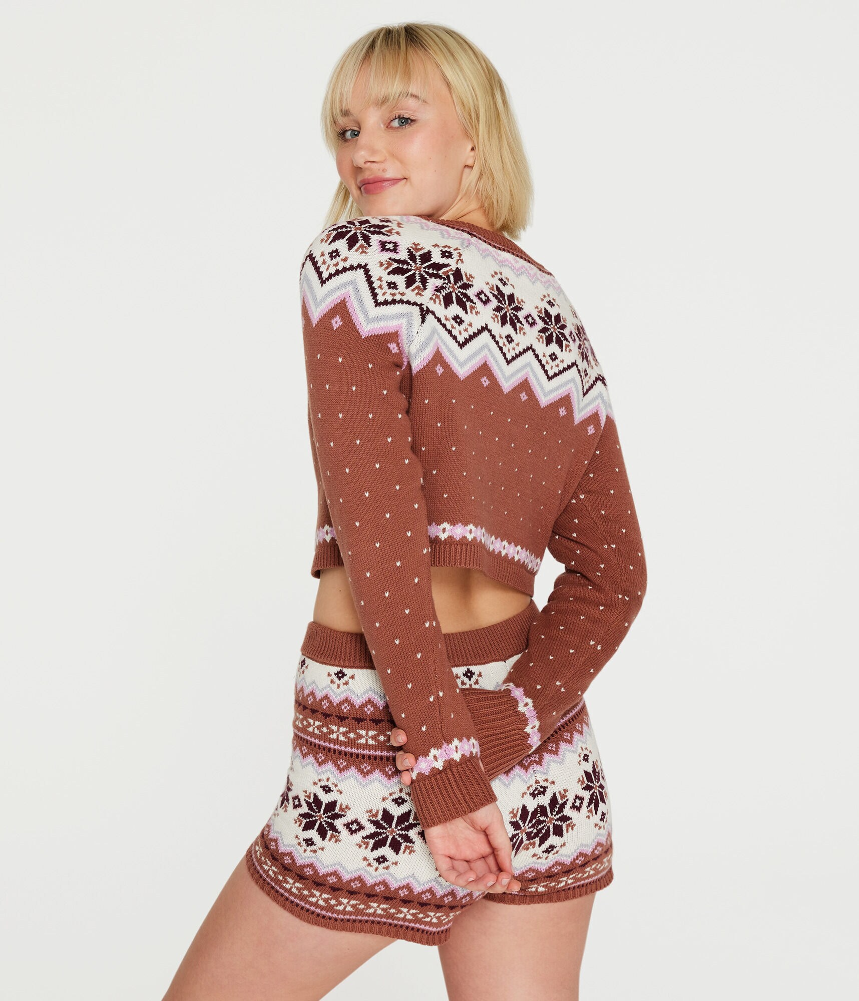 Fair Isle Cropped Crew Sweater