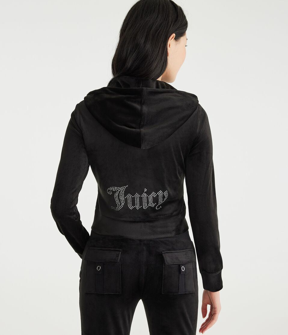 Juicy Couture Bling Velour Full-Zip Hoodie