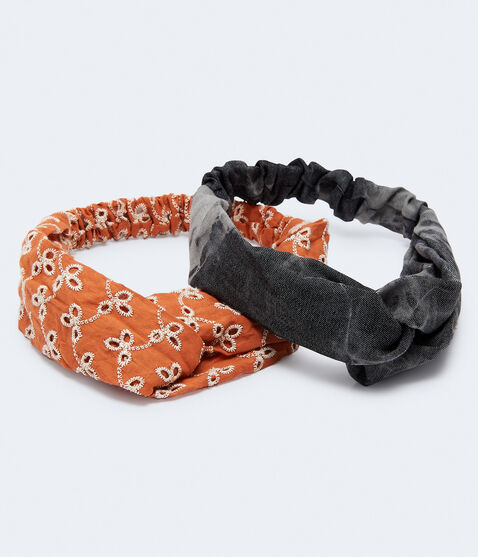 Eyelet & Tie-Dye Twist Headband 2-Pack Eyelet & Tie-Dye Twist Headband 2-Pack