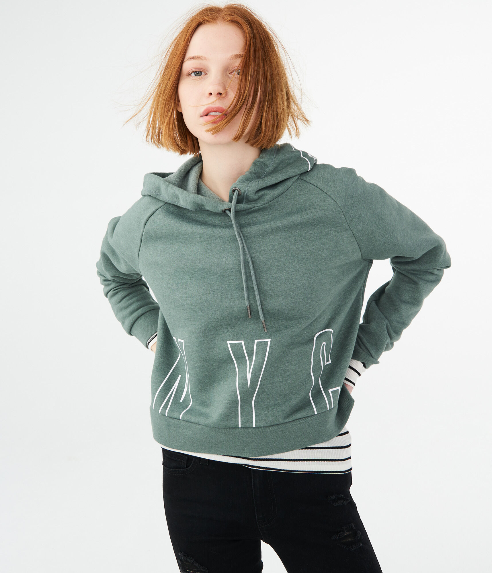 Block Letter NYC Pullover Hoodie
