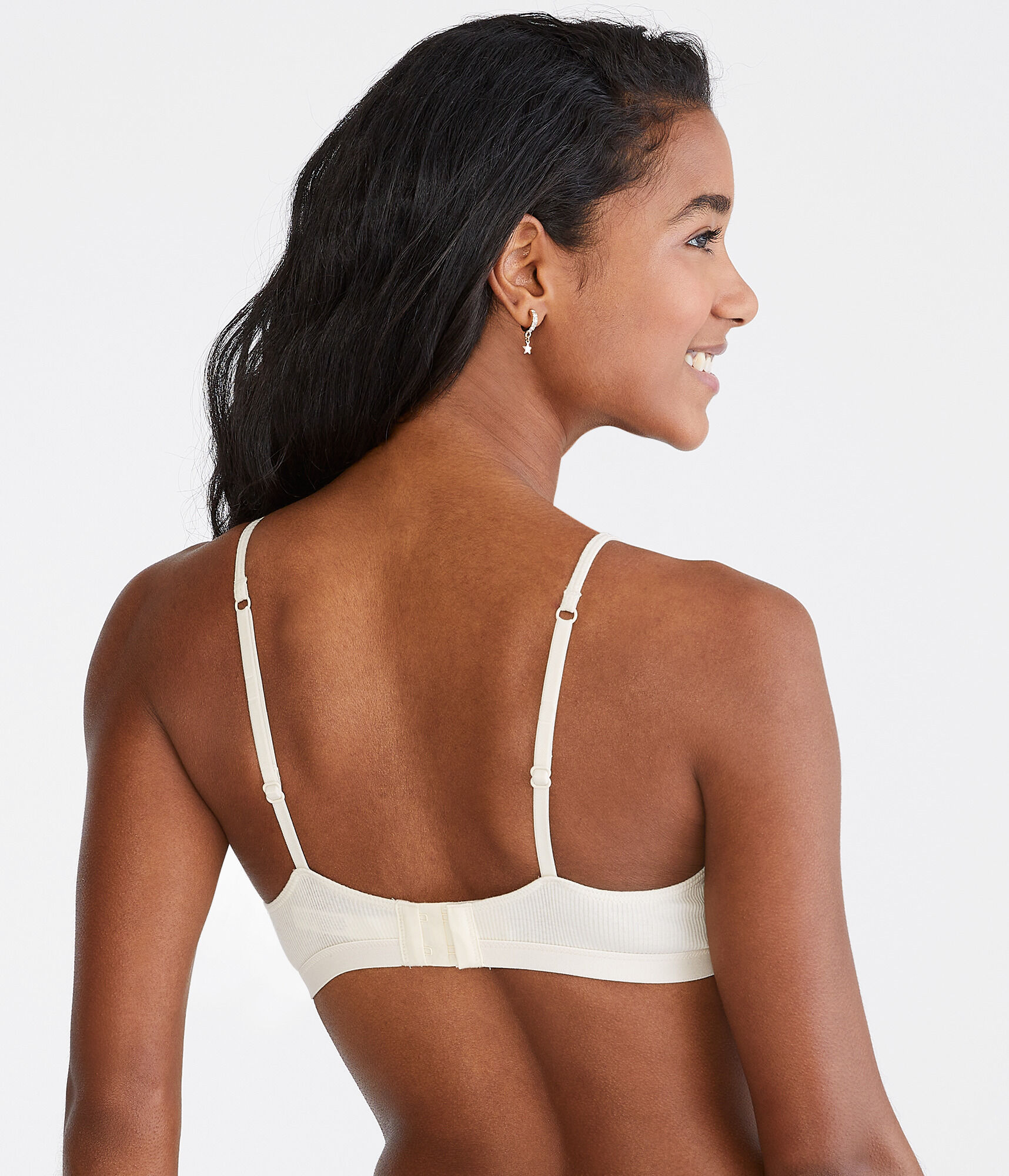 Ribbed Logo Triangle Bra