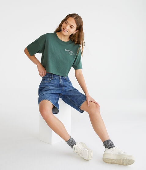 Montreal Cropped Boyfriend Graphic Tee