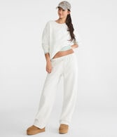 Cloud Soft Lace Bow Oversized Crew Sweatshirt