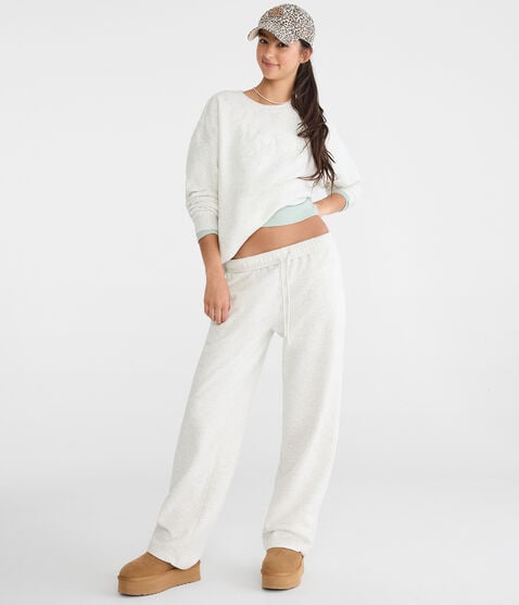 Cloud Soft Lace Bow Oversized Crew Sweatshirt Cloud Soft Lace Bow Oversized Crew Sweatshirt