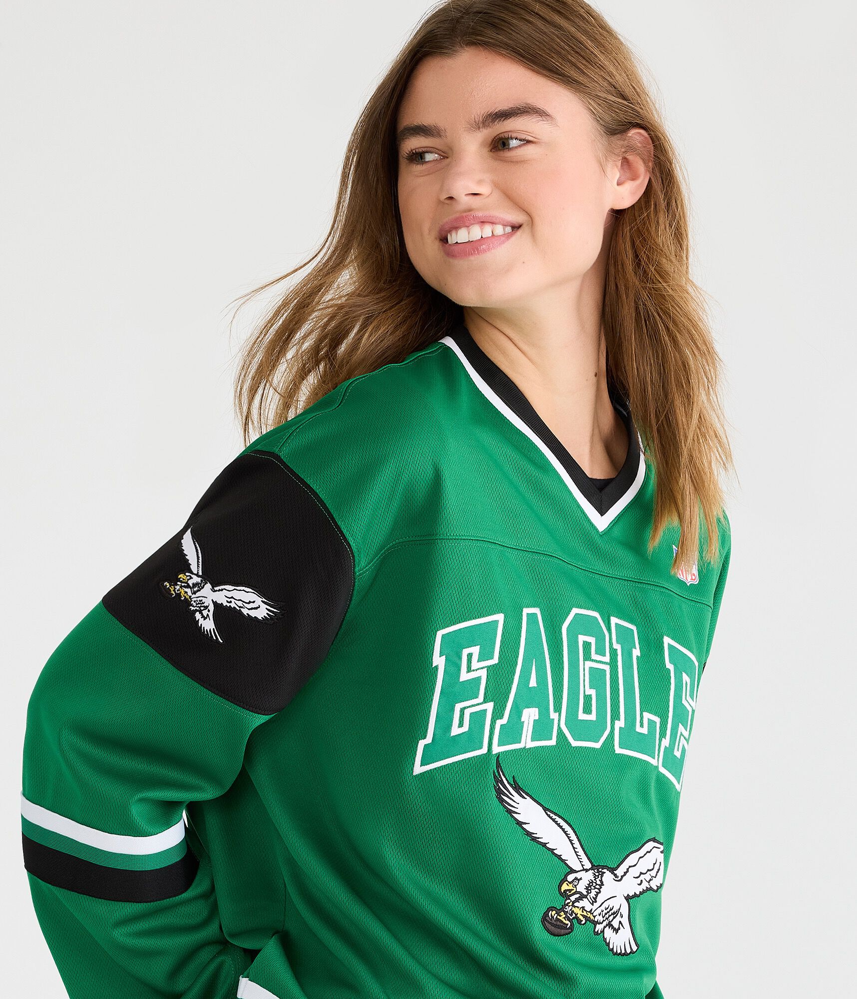 Long Sleeve Philadelphia Eagles V-Neck Top