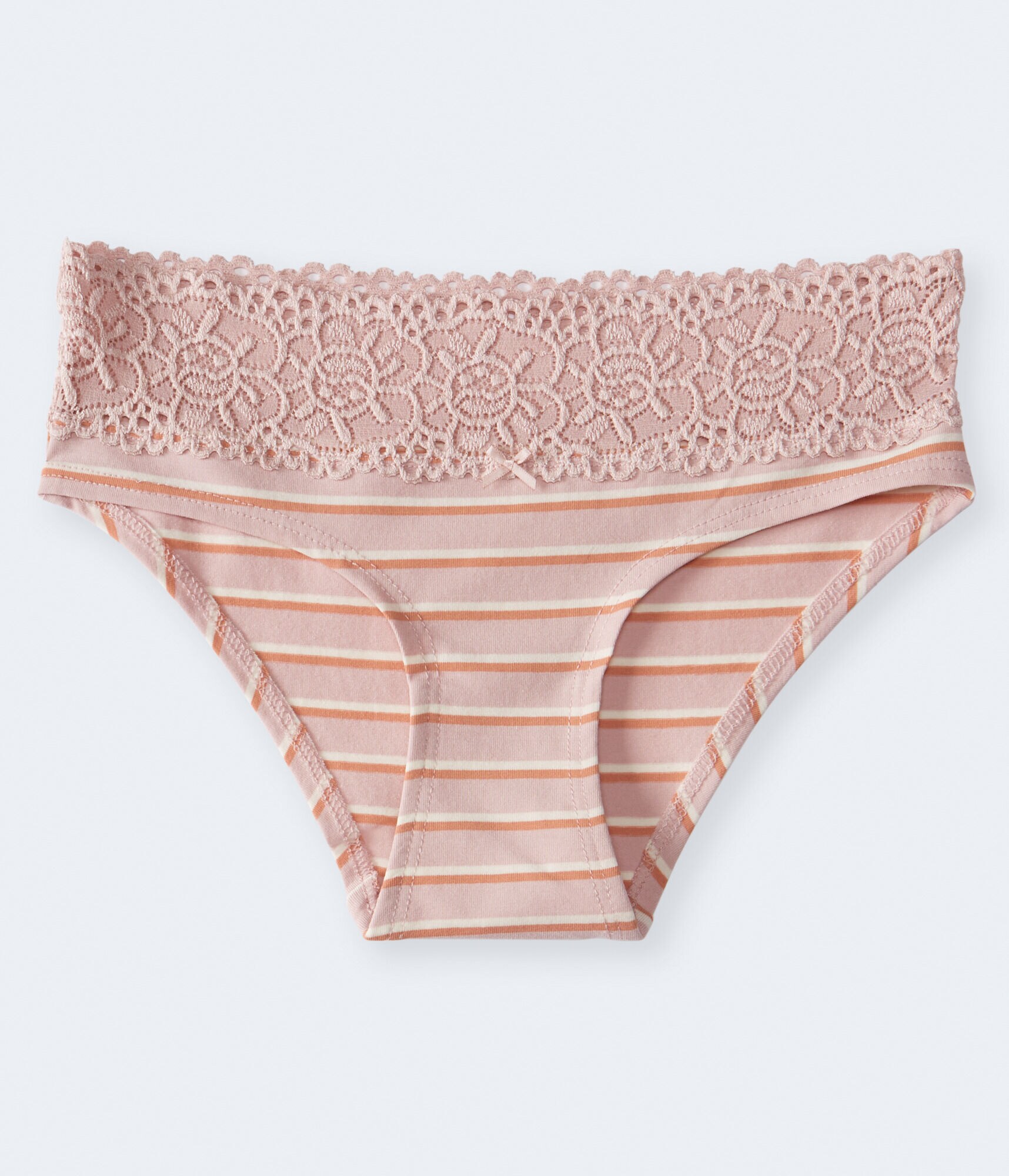 Multi-Stripe Lace-Trim Hipster