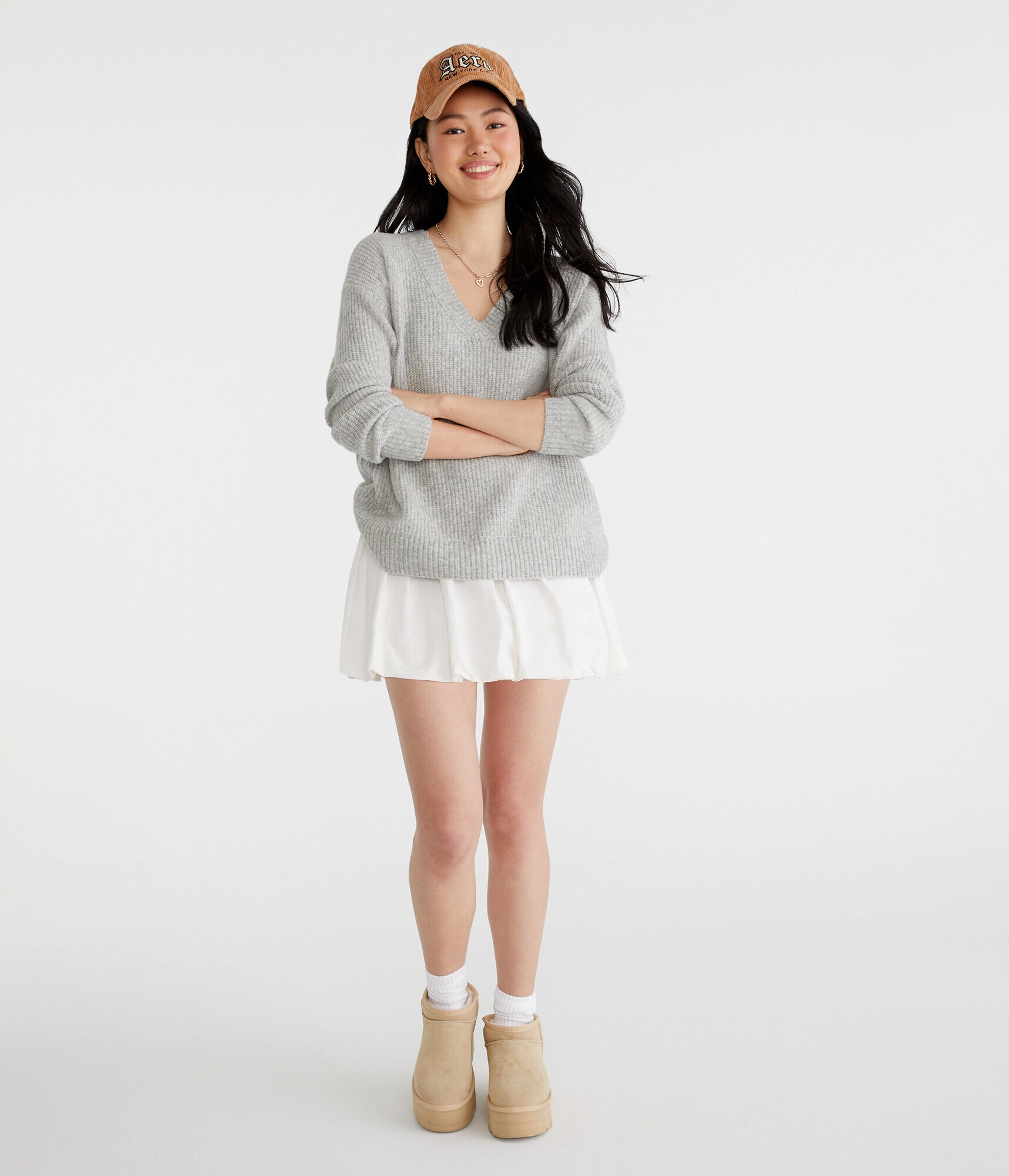 Shaker Knit V-Neck Sweater