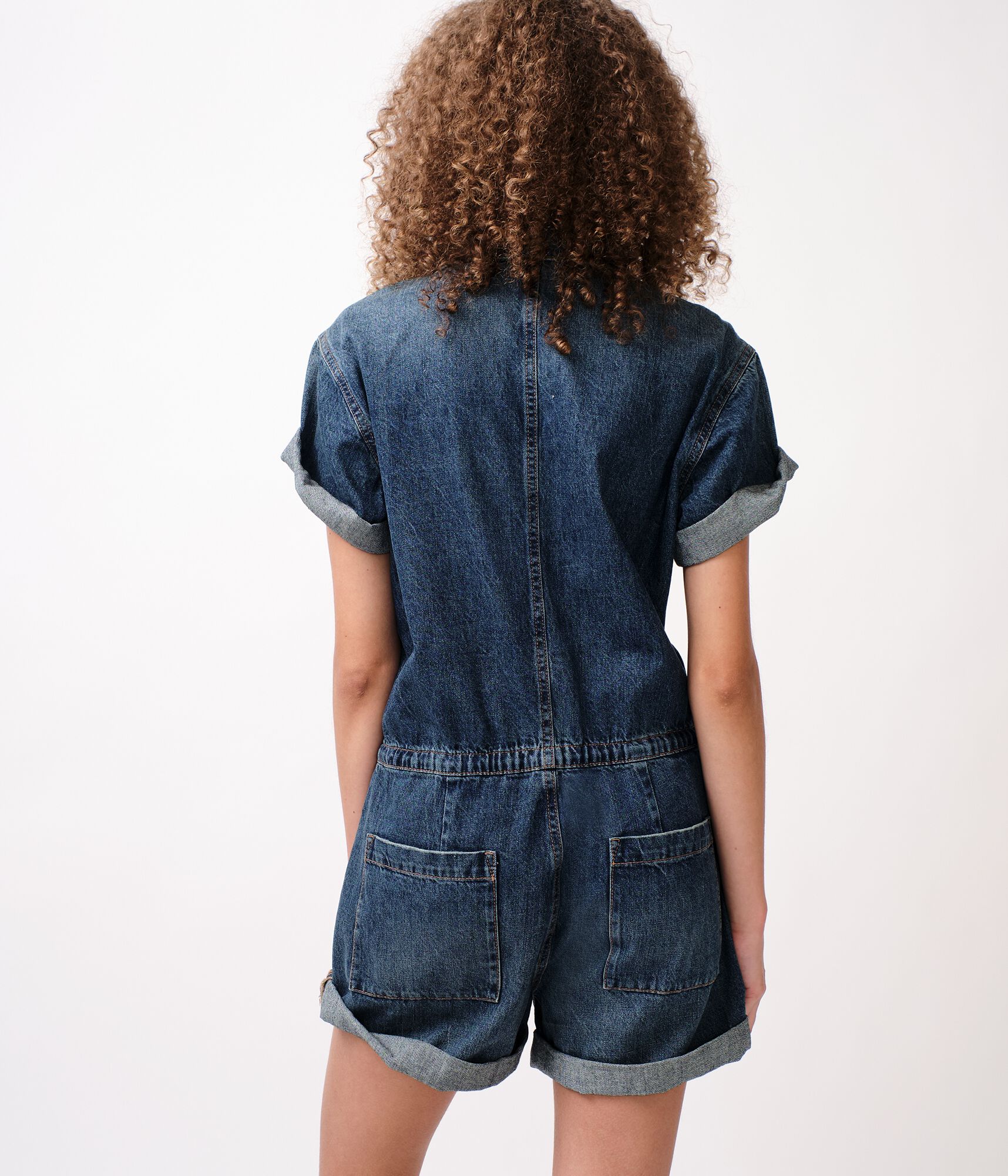 Denim Flight Suit Romper