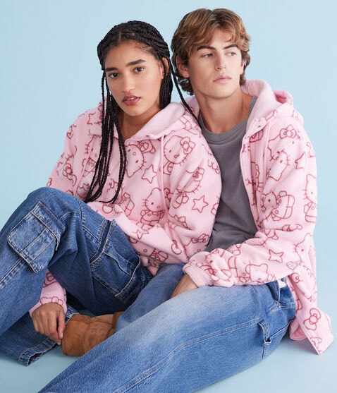 Hello Kitty Sherpa Full-Zip Hoodie Hello Kitty Sherpa Full-Zip Hoodie