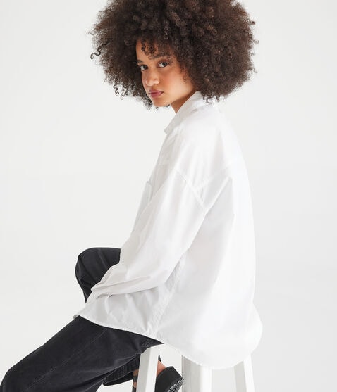 Long Sleeve Oversized Poplin Shirt Long Sleeve Oversized Poplin Shirt