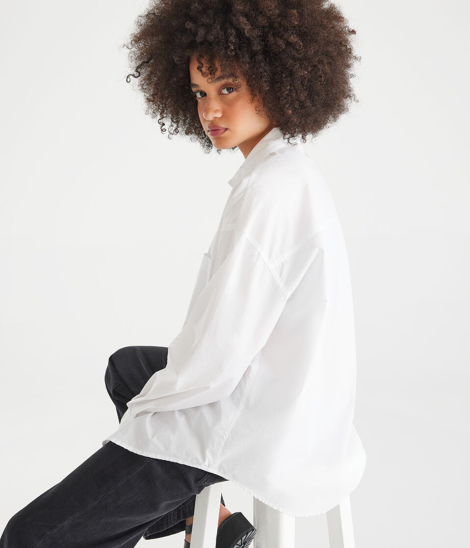 Long Sleeve Oversized Poplin Shirt