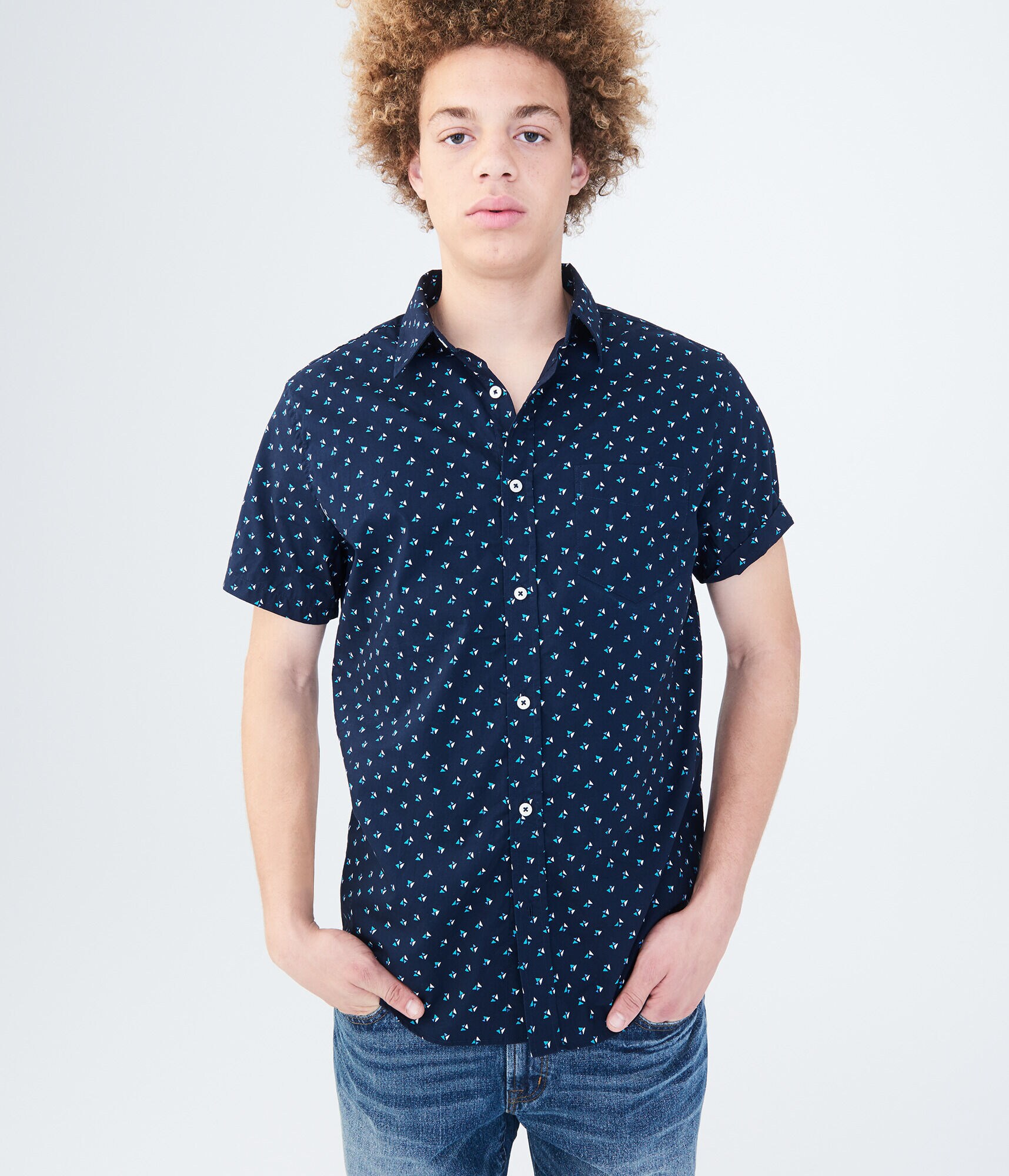 Abstract Triangles Woven Shirt