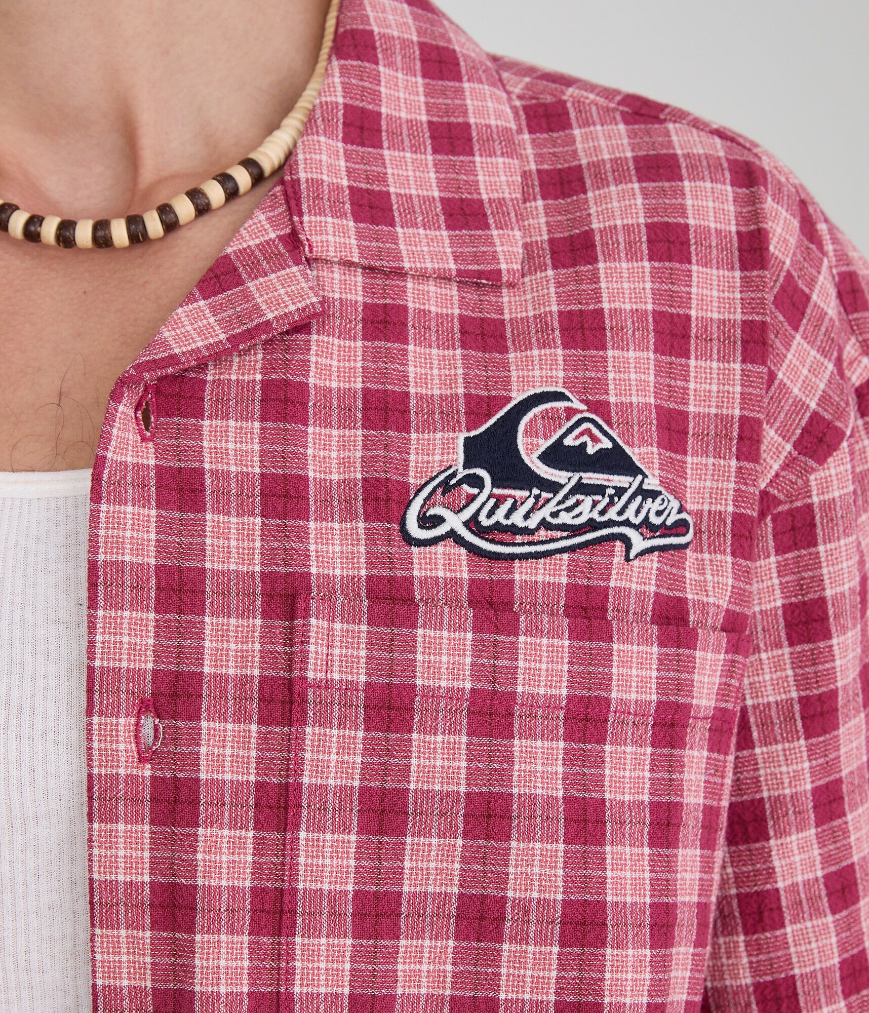 Quiksilver Logo Microplaid Camp Shirt