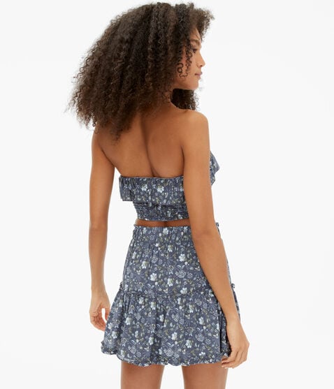 Floral Smocked Cropped Tube Top Floral Smocked Cropped Tube Top