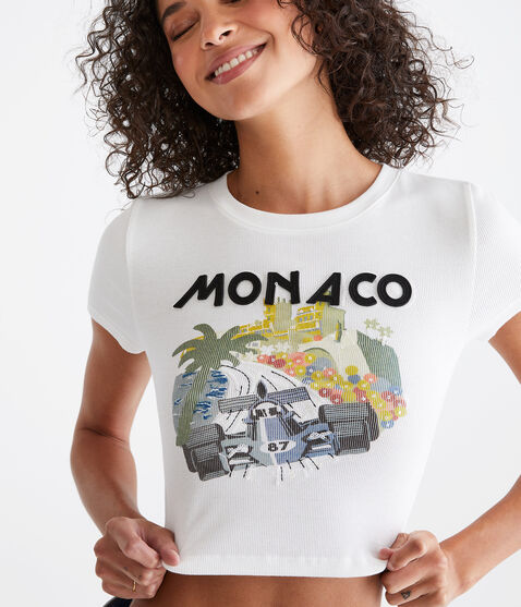 Monaco F1 Racing Cropped Graphic Tee