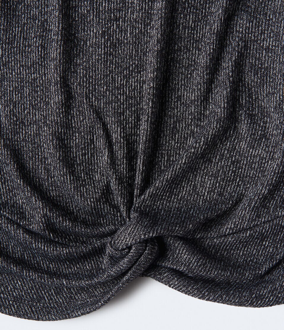 Long Sleeve Solid Twist-Front V-Neck Top