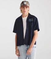 Short Sleeve Long Beach Auto Repair Boxy Camp Shirt