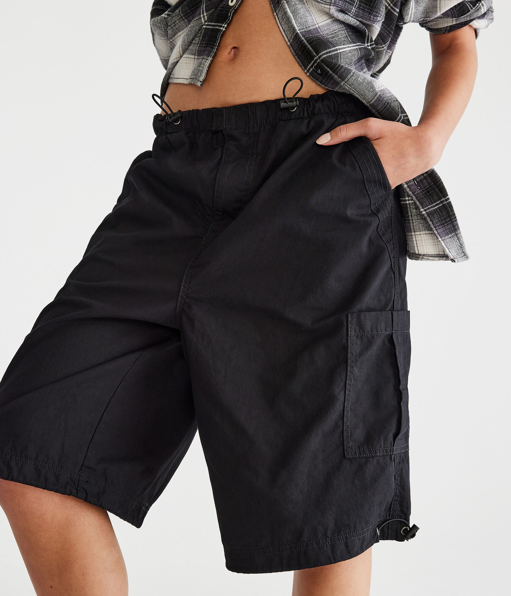 【KOOLOSET】Glossy Parachute Coating Bermuda Pants Parachute Cargo Bermuda Pants (4color) - kooloset