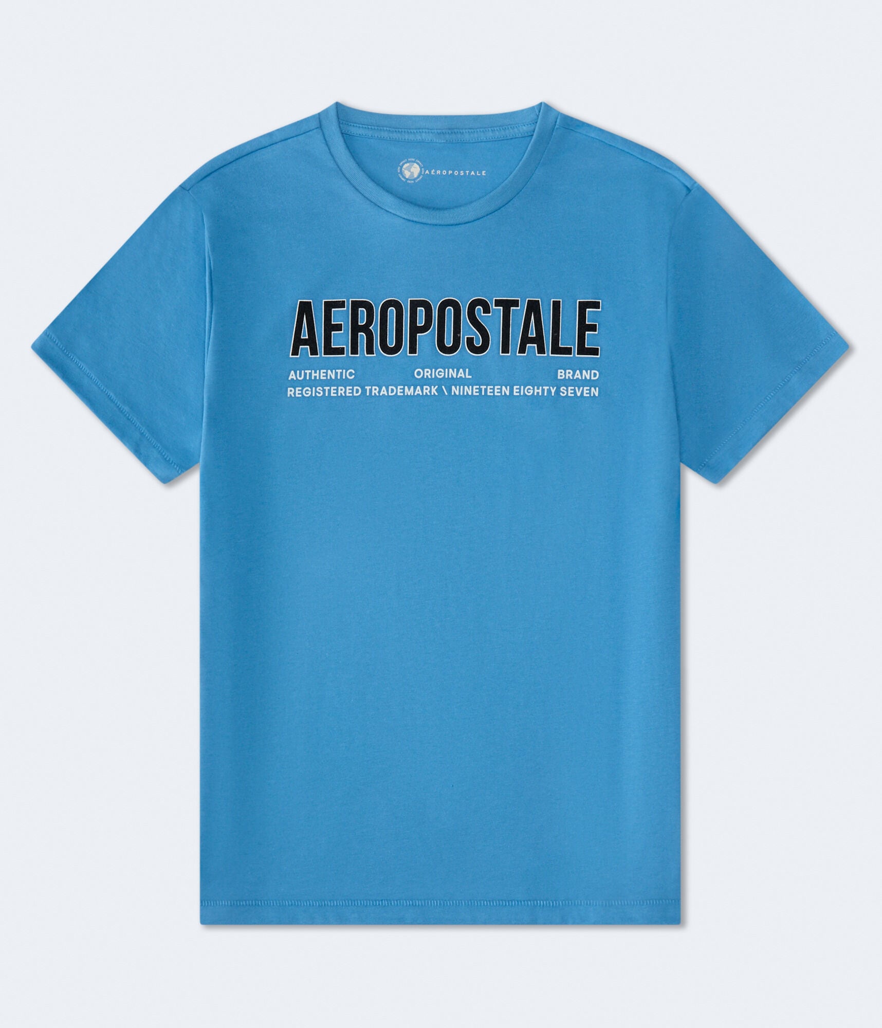 Aeropostale Authentic Logo Flocked Graphic Tee
