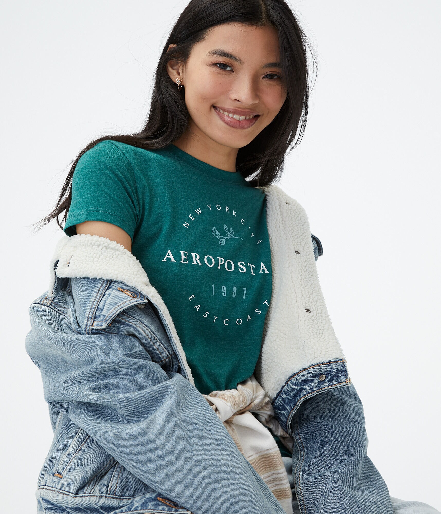 Aeropostale NYC Rose Circle Graphic Tee