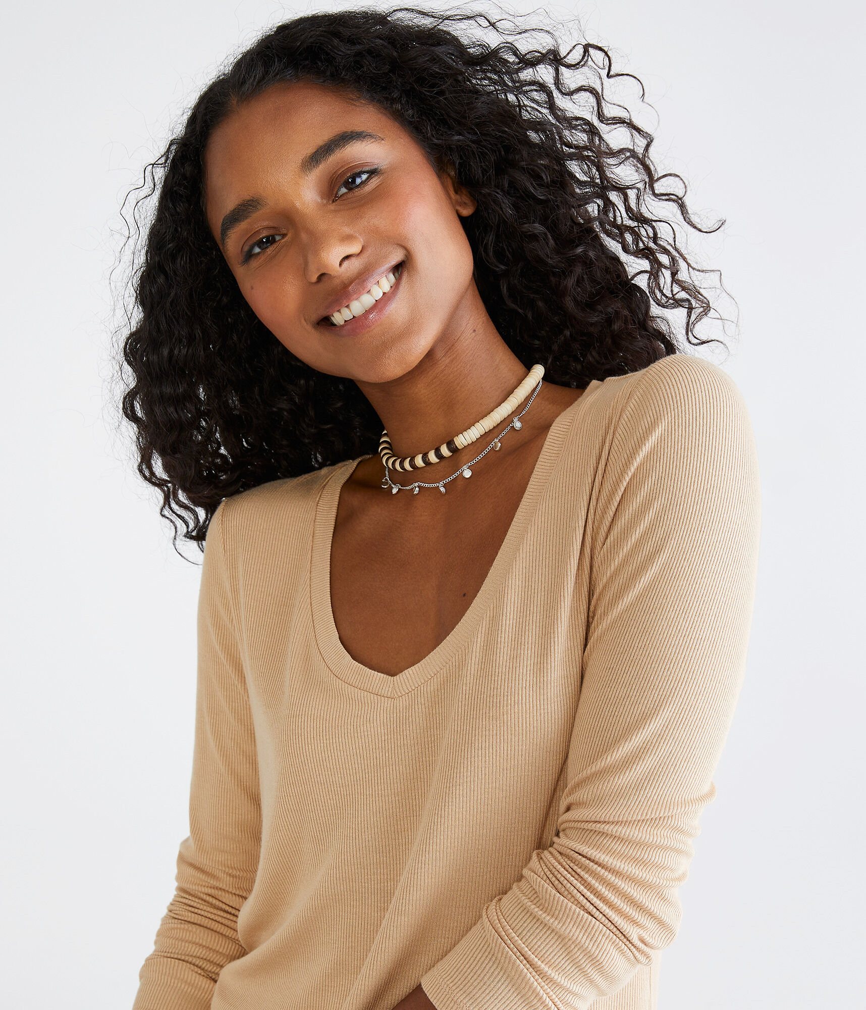 Long Sleeve Seriously Soft Ribbed V-Neck Tee
